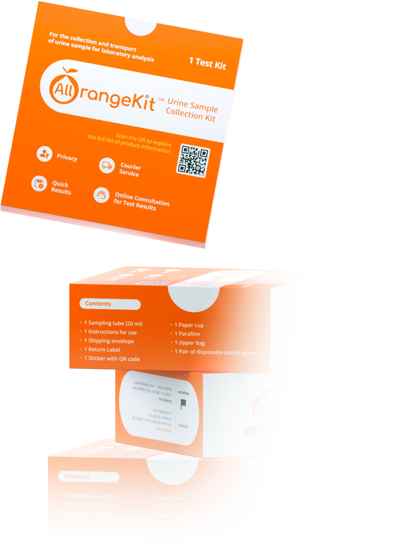 AllrangeKit at-home test kit packaging and materials