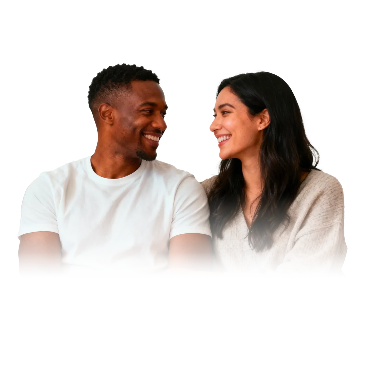 Couple smiling